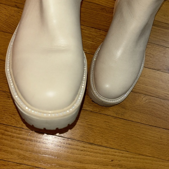 Ivory Rhinestone Lug Boots - Picture 3 of 4